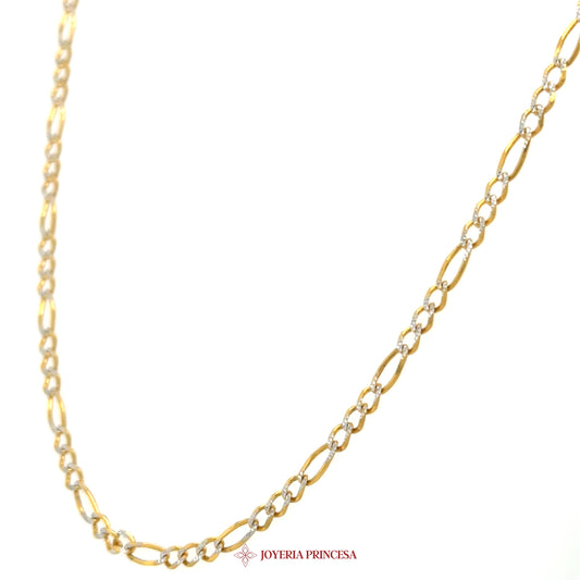 14K 20in 2.7mm Gold Figaro Necklace with Sparkling Accents