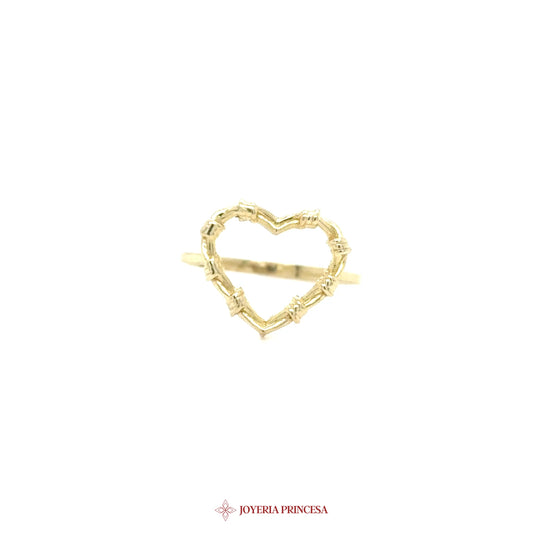 10K Gold Nugget Heart Ring (UN-3261)