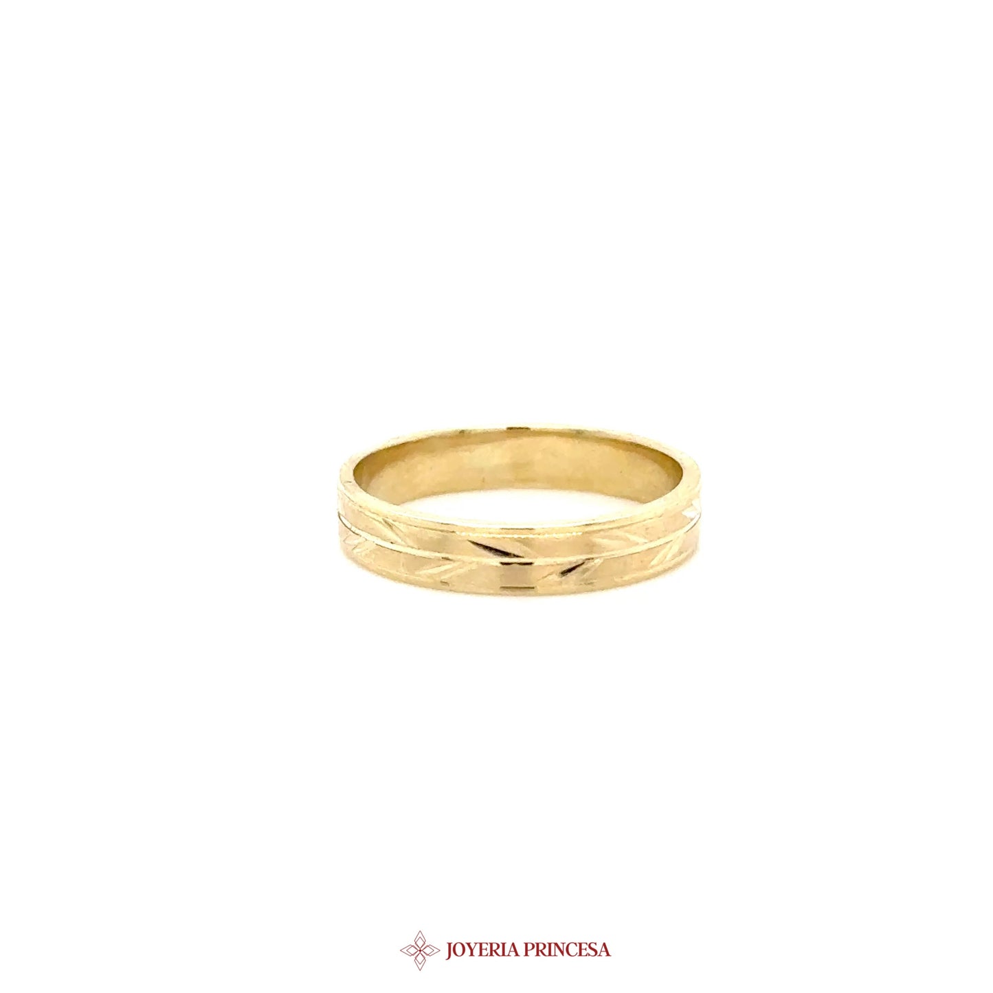 14K Gold Textured Wedding Band Ring
