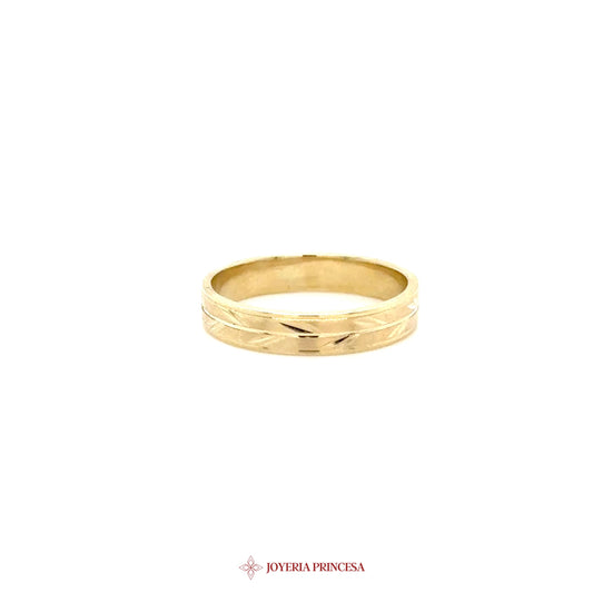 14K Gold Textured Wedding Band Ring