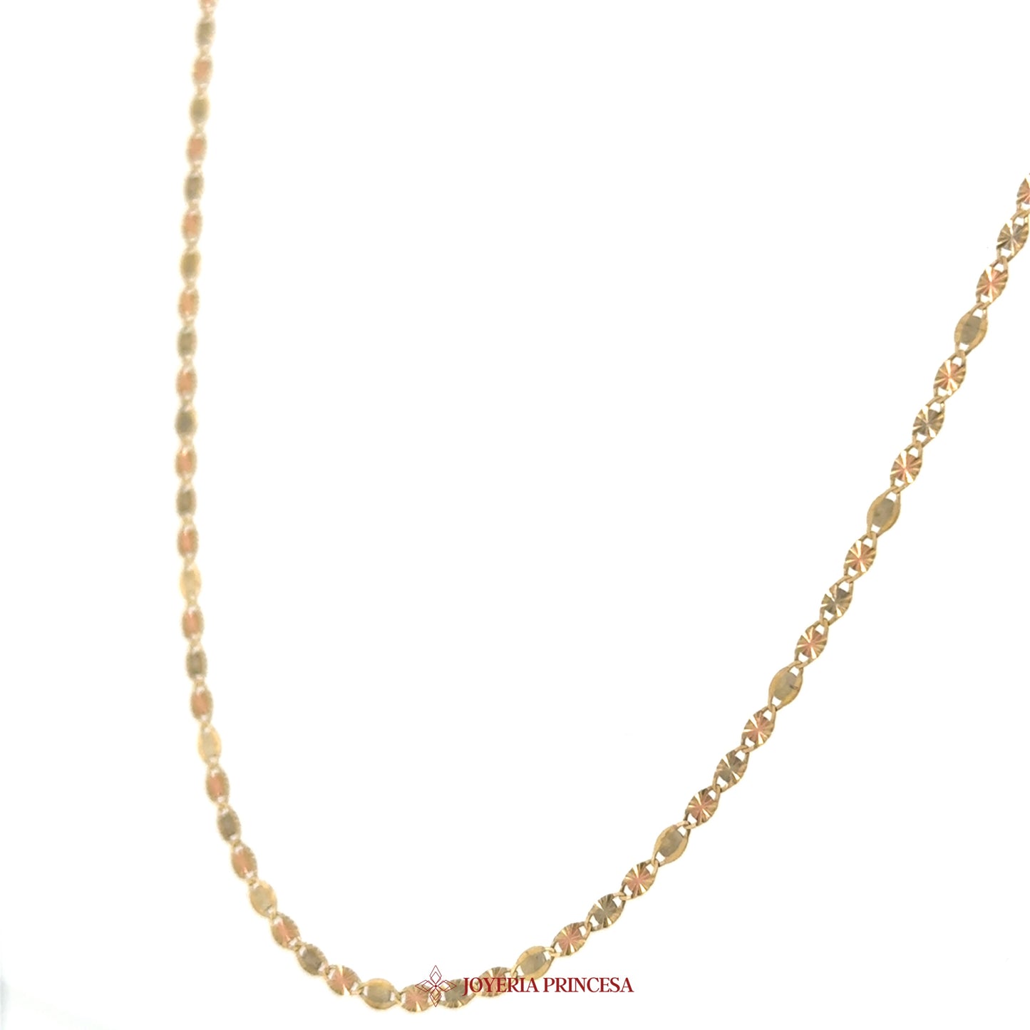 14K 22in 2mm Valentino Quinceañera Necklace with Twisted Links