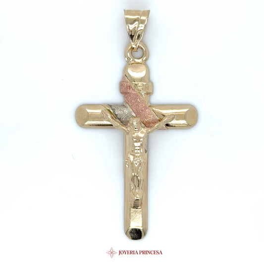 10K Gold Jesus Pendant with Colorful Accent