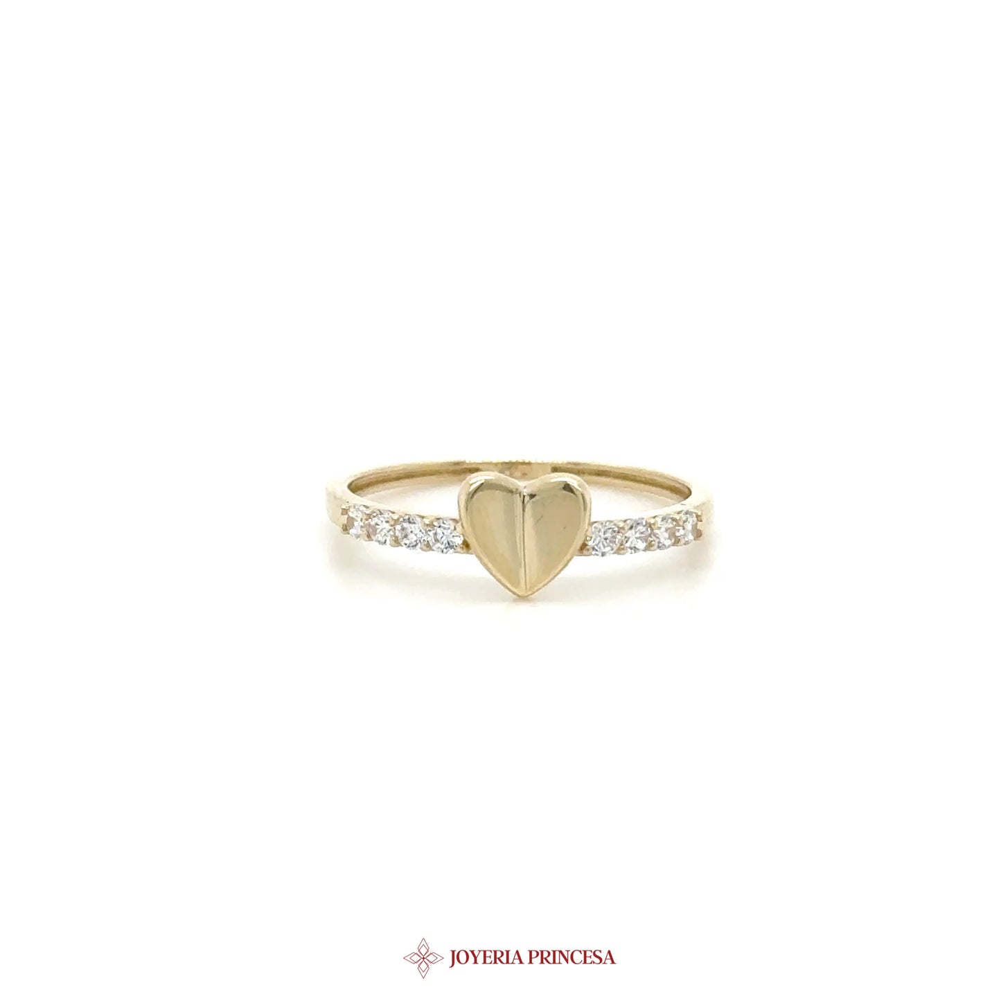 14K Heart Motif Ring with Simulated Stones (UN-2891)