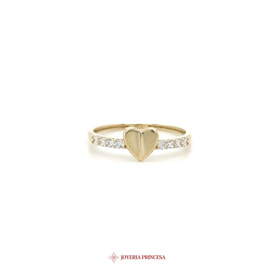 14K Heart Motif Ring with Simulated Stones (UN-2891)