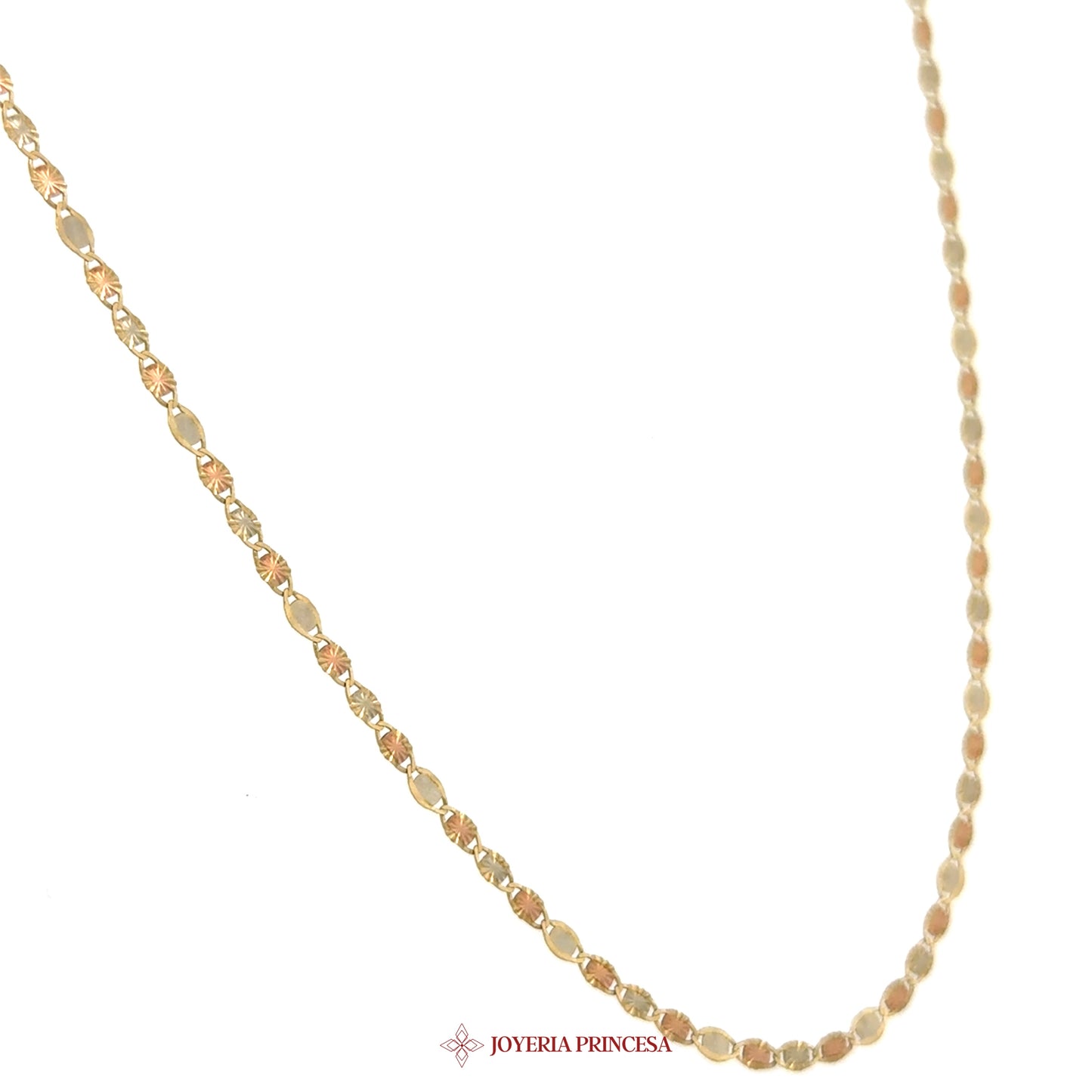 14K 22in 2.1mm Valentino Quinceañera Necklace with Elegant Motif