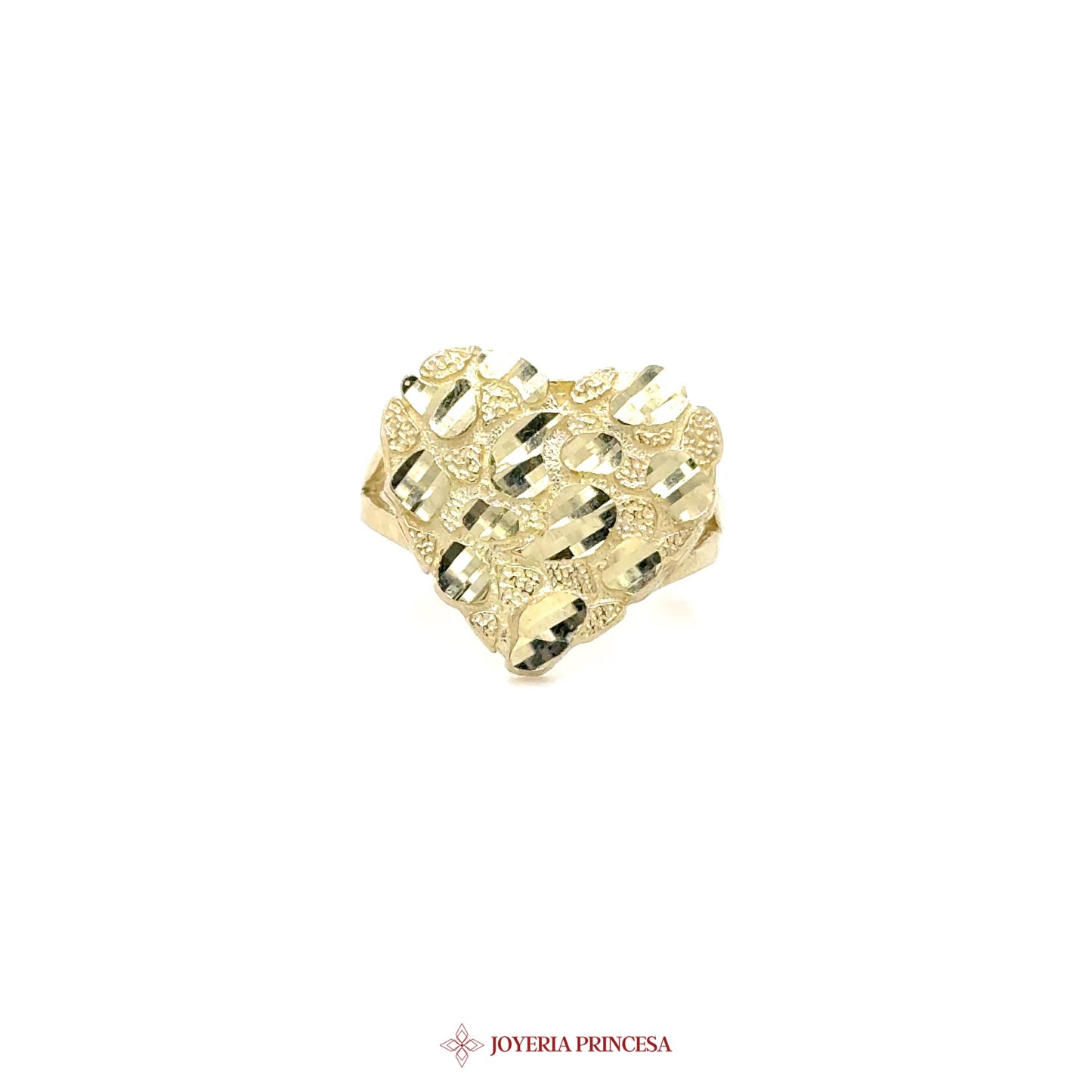 10K Gold Nugget Heart Ring