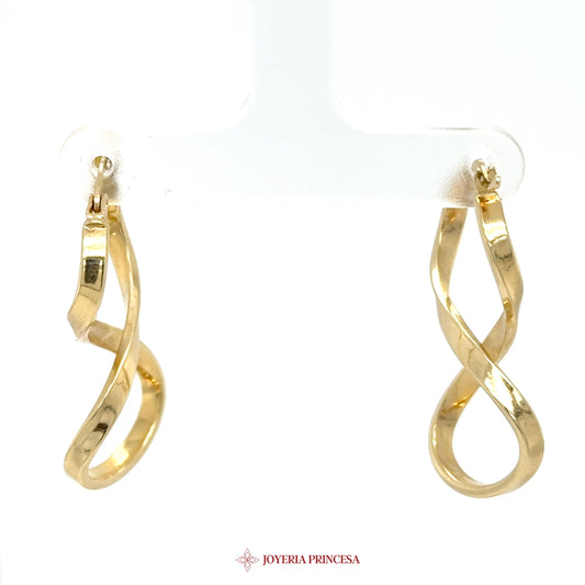 14K Gold Infinity Hoop Earrings