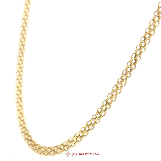 14K 22in 3.8mm Gold Double Link Necklace