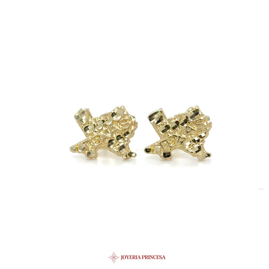 10K Gold Texas Nugget Earrings