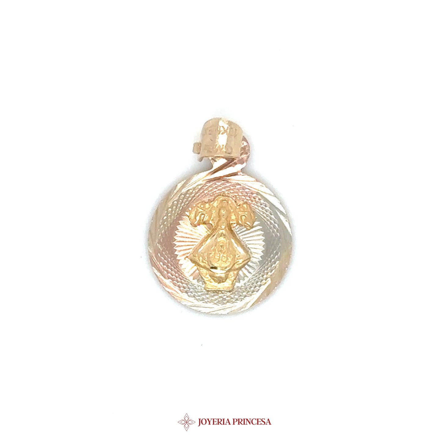 14K Virgen de los Lagos Pendant with Gold Finish