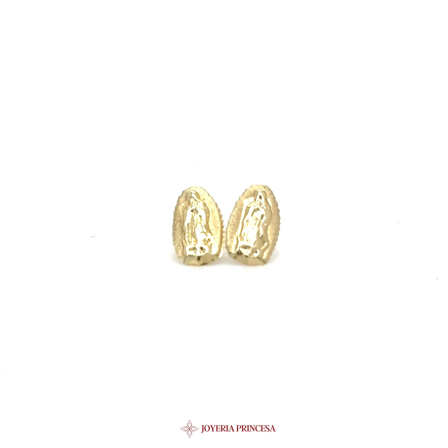 10K Gold Virgin Mary Stud Earrings