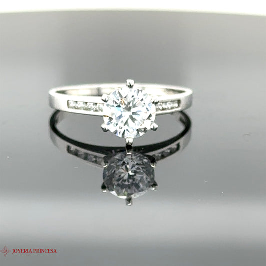 14K White Gold Simplistic Engagement Ring