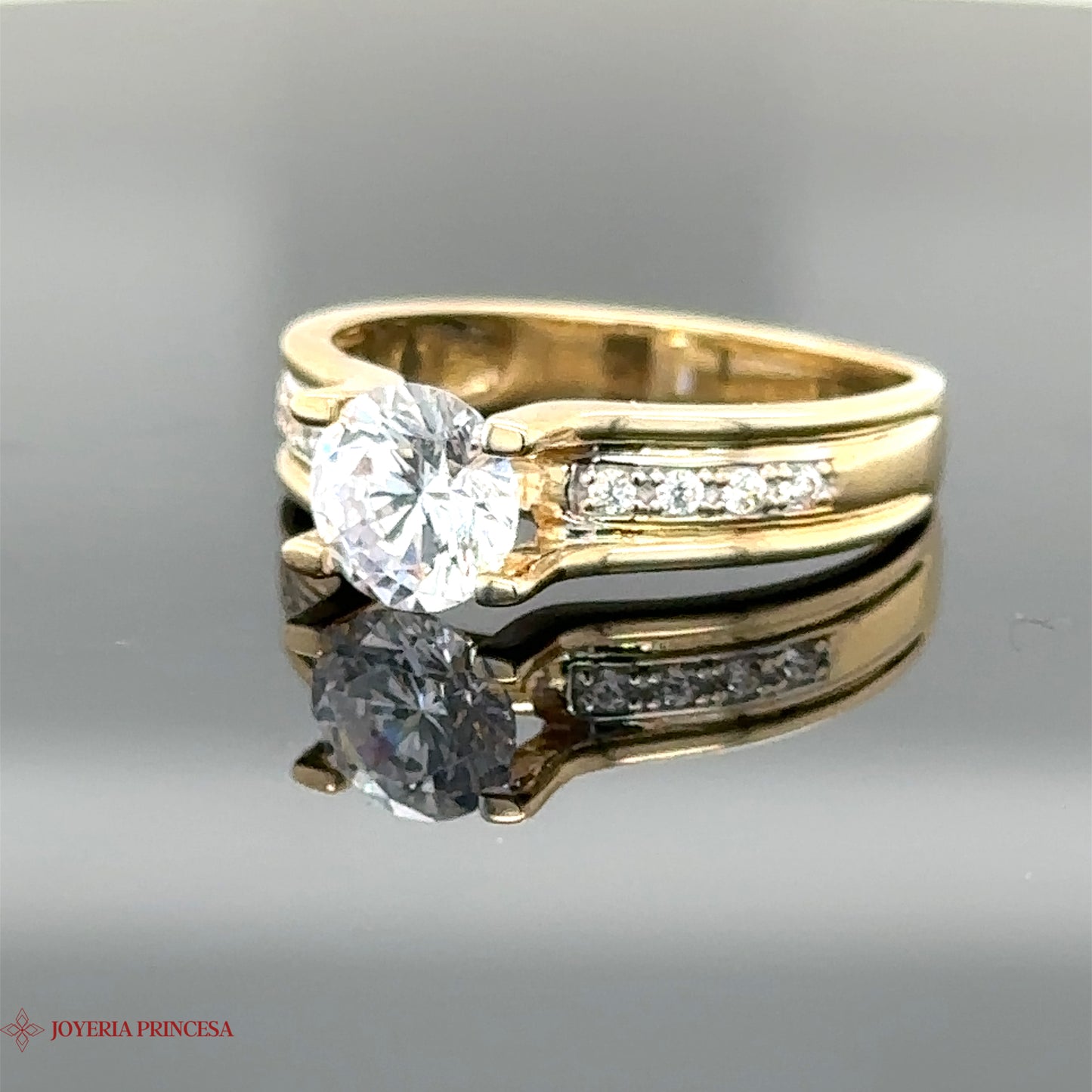 14K Zirconia Engagement Ring