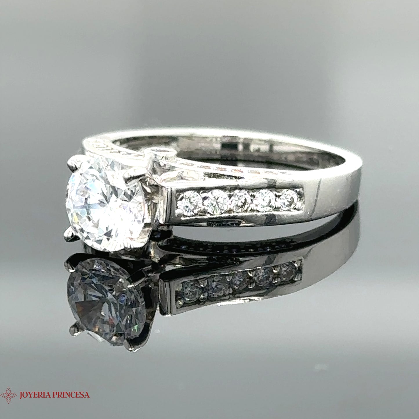 14K White Gold Engagement Ring