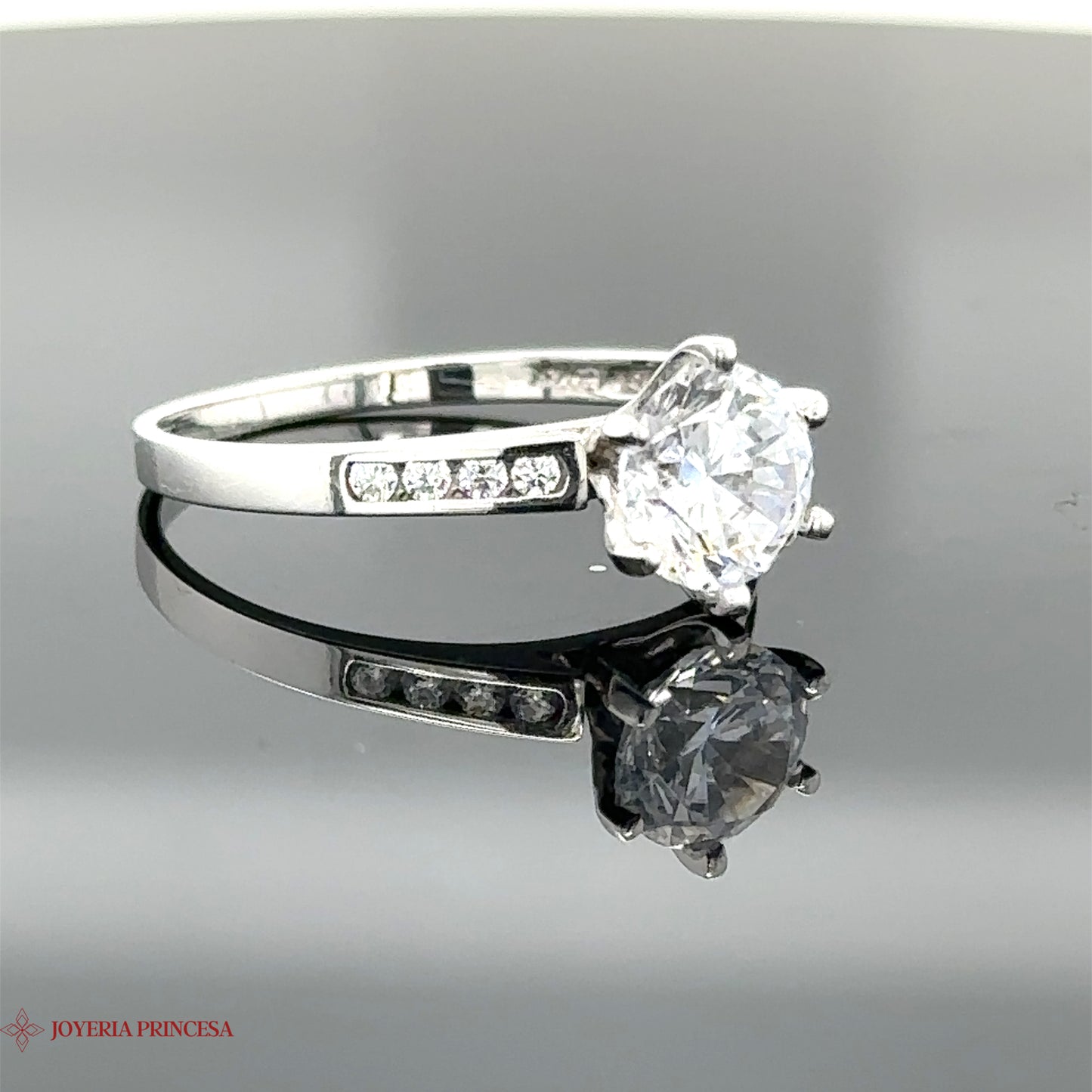 14K White Gold Simplistic Engagement Ring