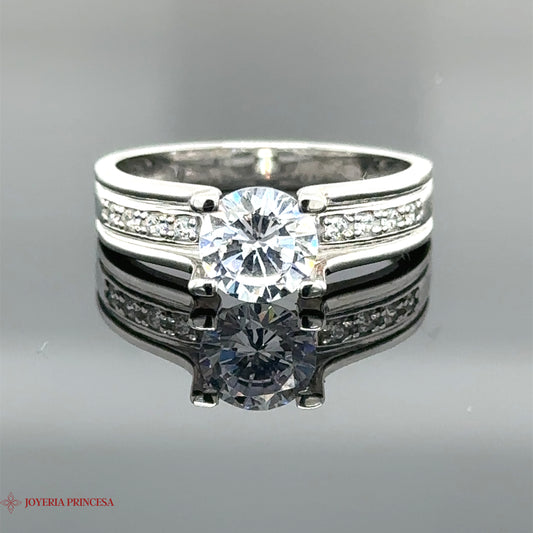 14K White Gold Engagement Ring