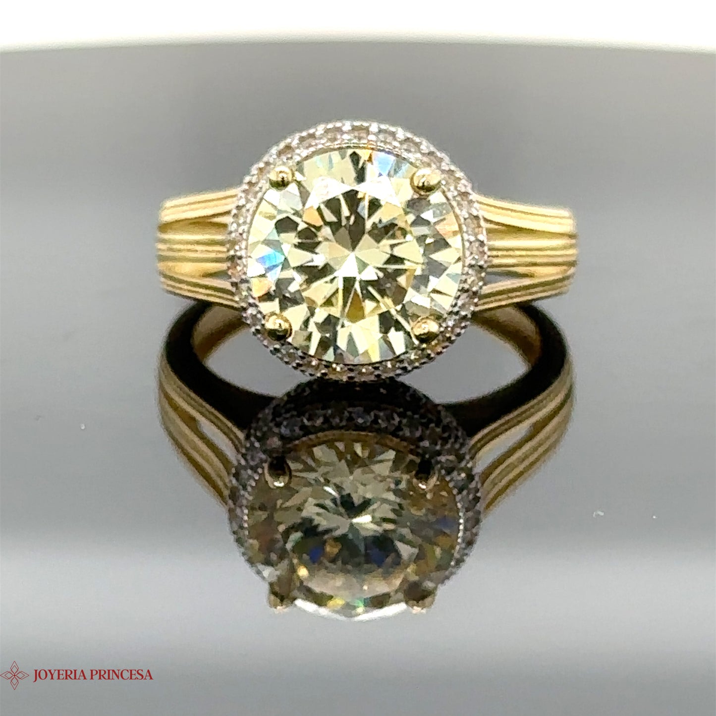 14K Canary Yellow Zirconia Engagement Ring